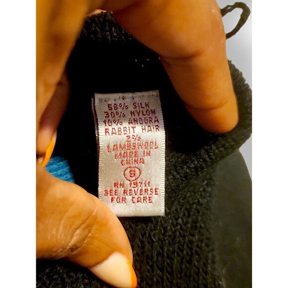 KAREN SCOTT Womens Silk Angora Rabbit Hair Lambswool Beaded Sweater Sz S Small - Picture 2 of 6